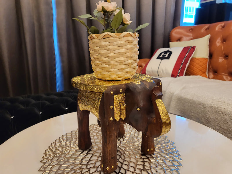 Elephant Stool - Brass