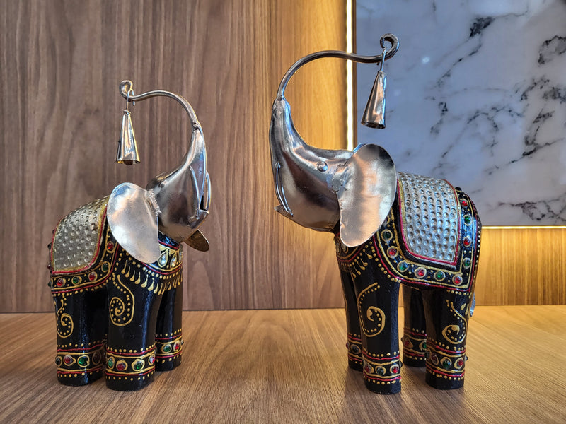 Wooden Elephant with Bells