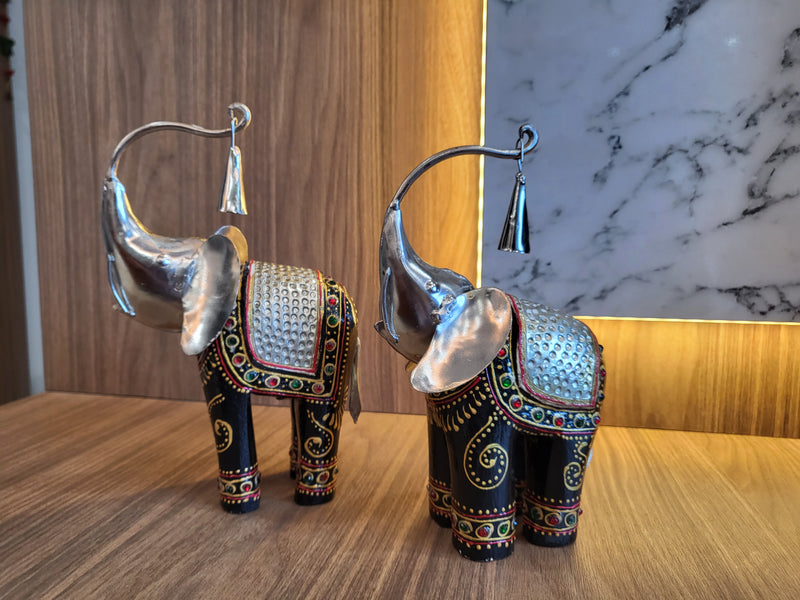 Wooden Elephant with Bells