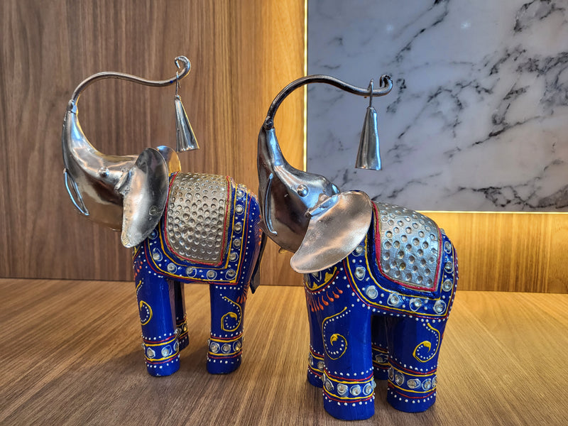 Wooden Elephant with Bells