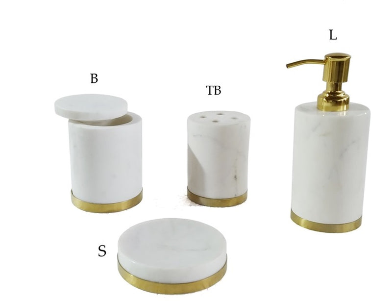 Bathroom Accessories with golden edges