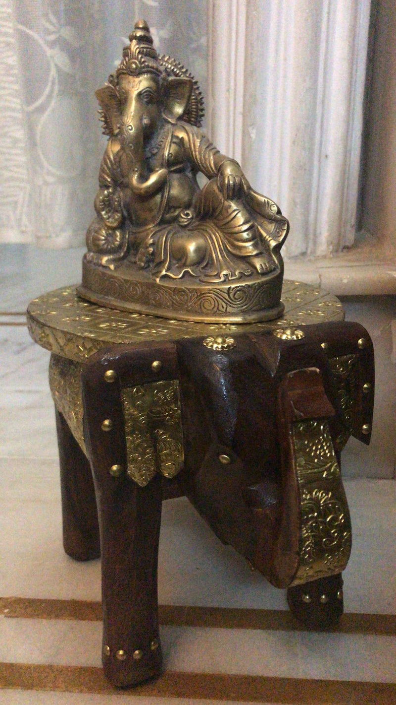 Elephant Stool - Brass