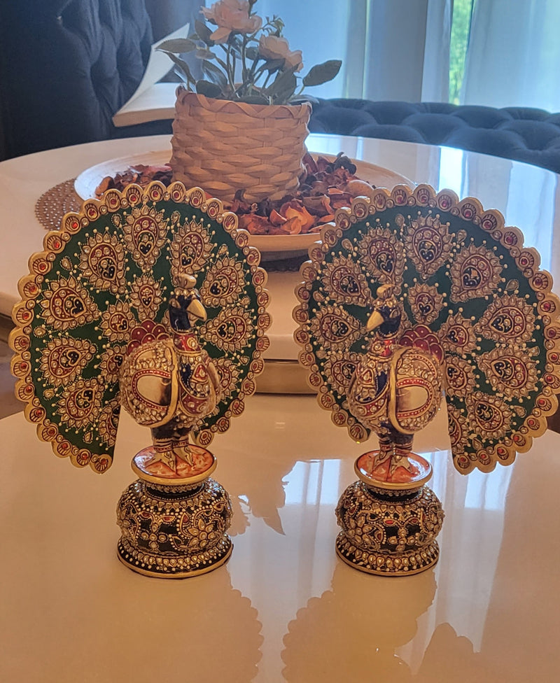 Beautiful Dancing Peacock with Meenakari work