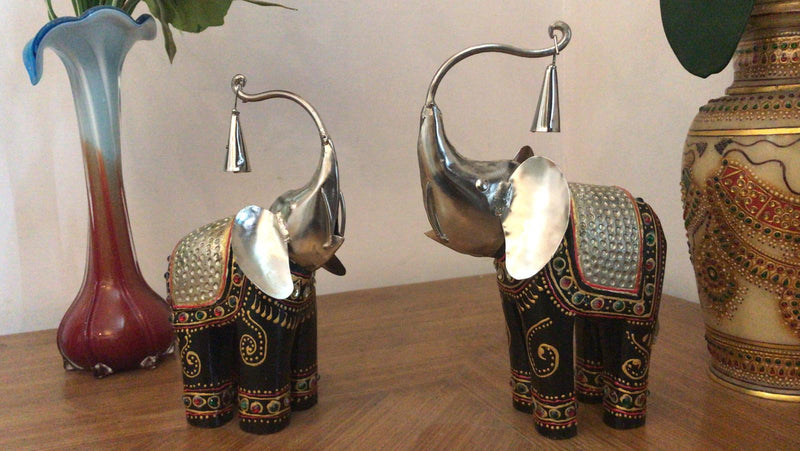 Wooden Elephant with Bells