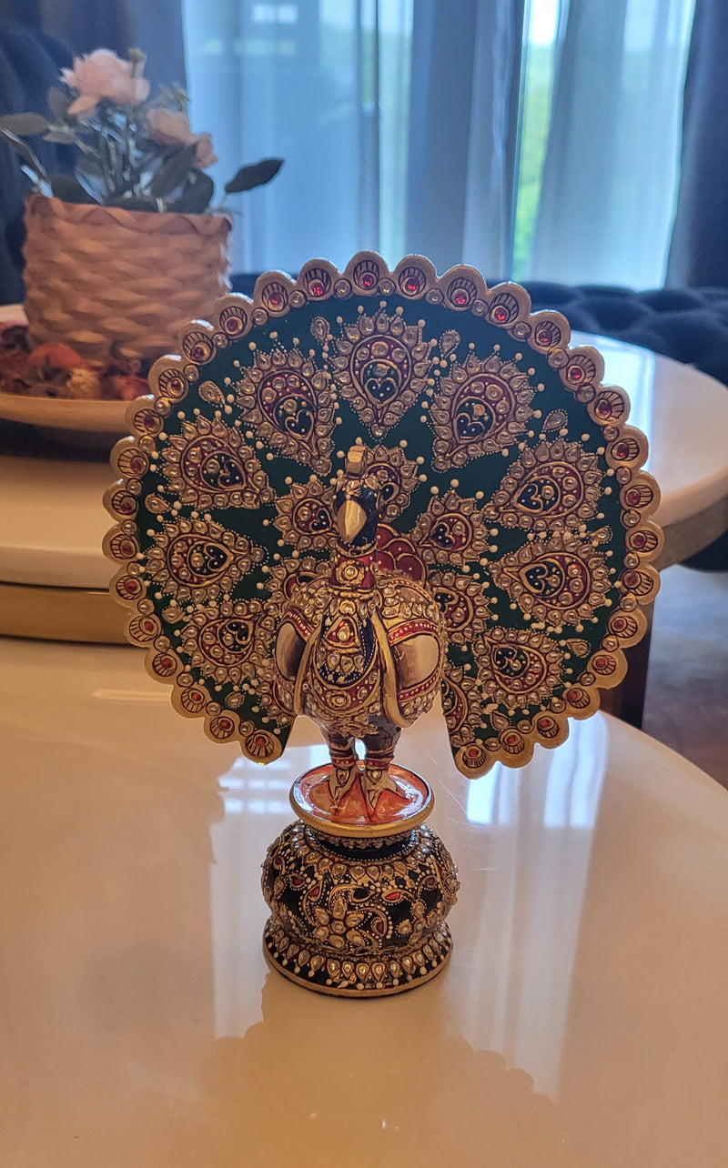 Beautiful Dancing Peacock with Meenakari work